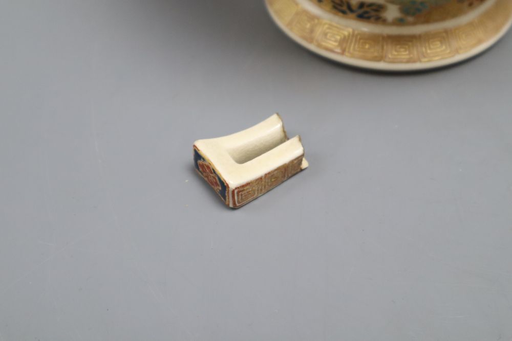 A Japanese Satsuma incense burner, height 16cm